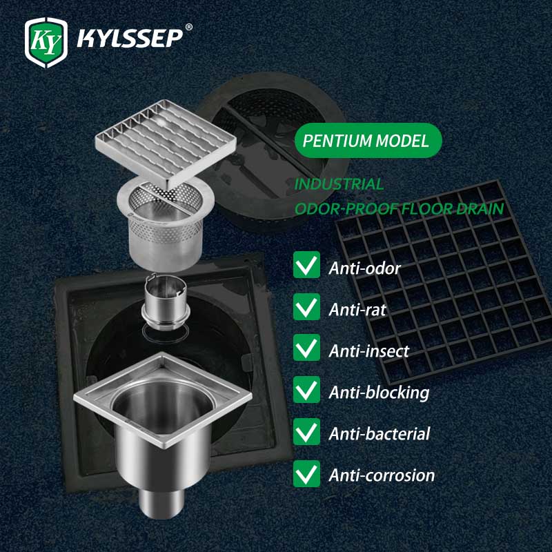 Hygienesch Anti-Rutsch Edelstahlfläch Drain mat Gitter
